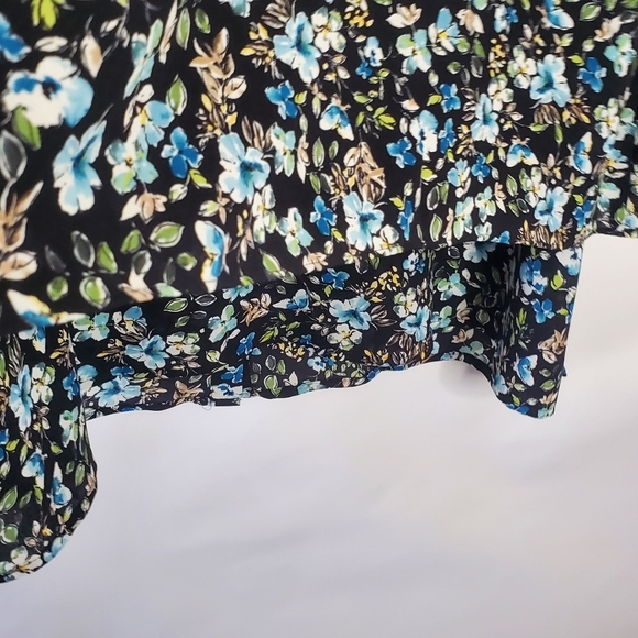 J. Jill Layered Floral Tunic Size 2X Long Sleeve Button-up Relaxed Shirt Fall - Picture 4 of 14